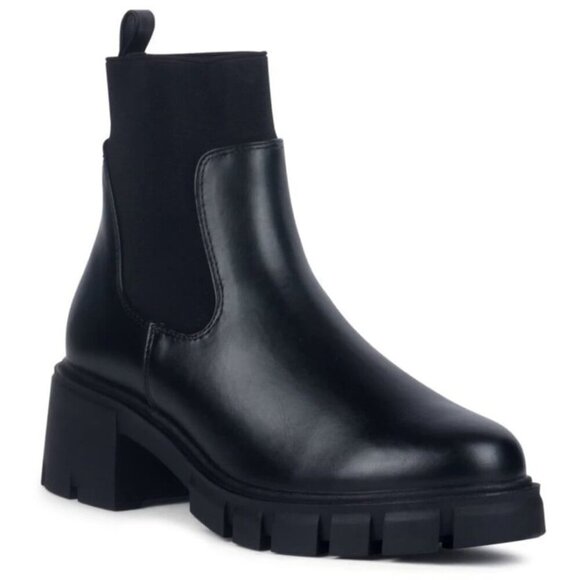 London Rag Liam Black Sock Chunky Chelsea Ankle Boots Women's Size 9 - Picture 1 of 9